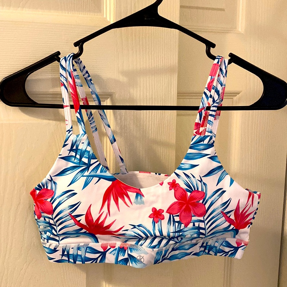 Floral print sports bra